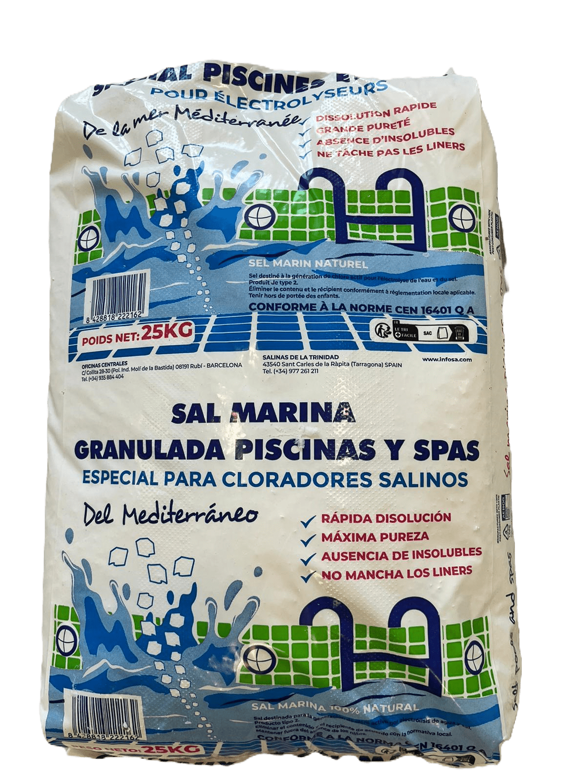Sel pour Piscine - 25 kg - Koté Piscine - AquaSalt - Entretien chimique -